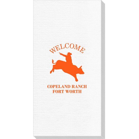 Bull Rider Silhouette Deville Guest Towels